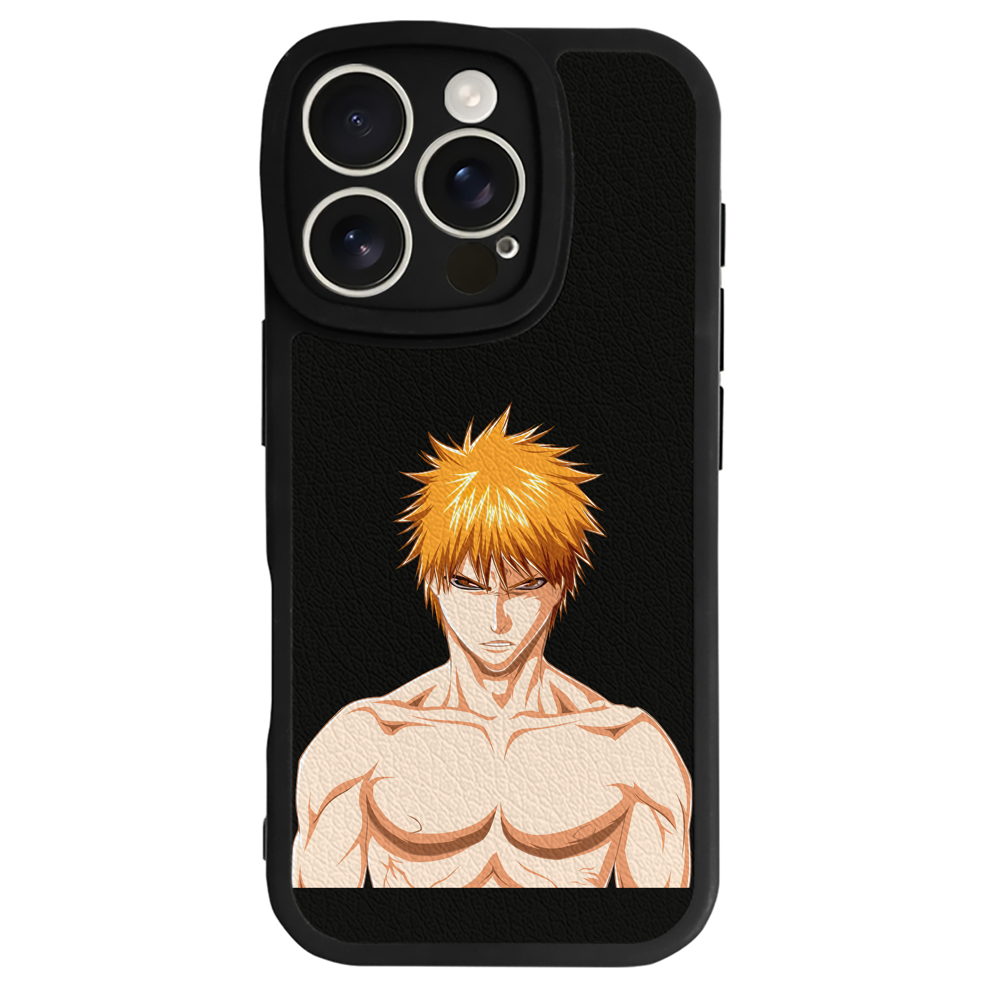 ブリーチ 黒崎一護（くろさき いちご）BLEACH Kurosaki Ichigo 【iPhone 16シリーズ対応】シリコンスマホケース（レザー調） 材質：シリコン